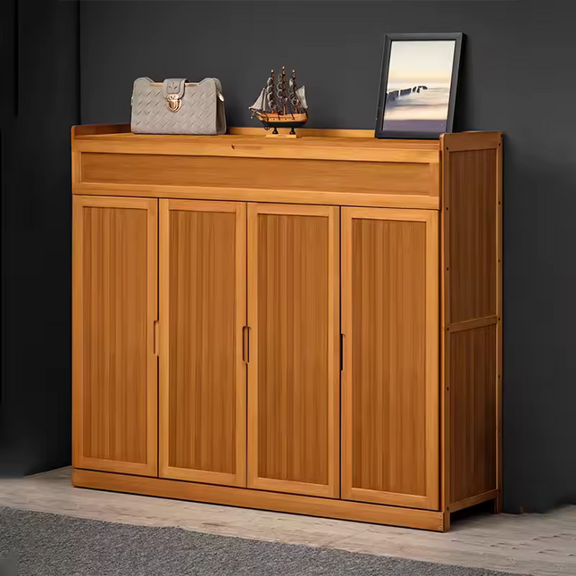 Bamboo Shoe Storage Cabinet with Multi Door Design for Living Room