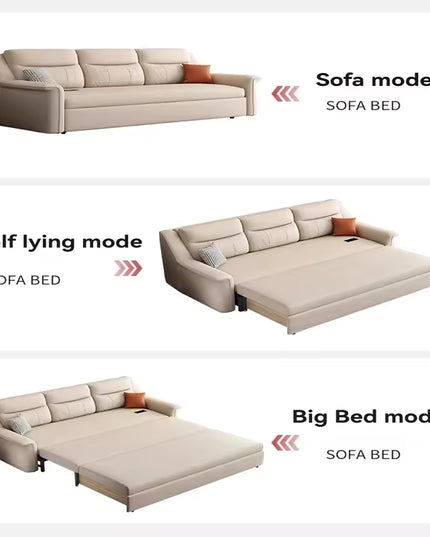 Pull Out Convertible Sofa Bed with Extendable Sleeping Surface for Living Room
