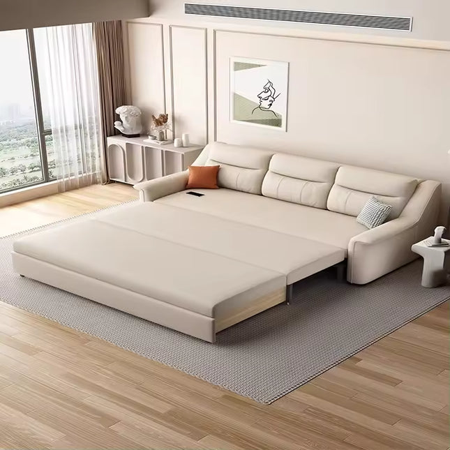 Pull Out Convertible Sofa Bed with Extendable Sleeping Surface for Living Room