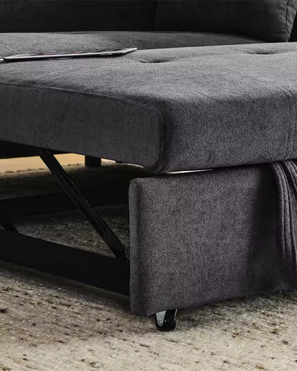 Pull Out Sofa Bed with Adjustable Backrest and USB Port for Living Room