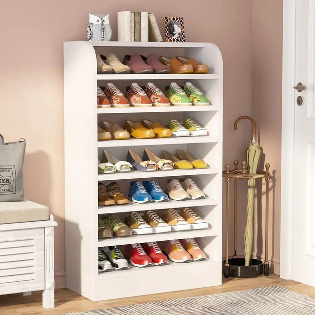 8 Tier Tall Shoe Rack with Open Shelving